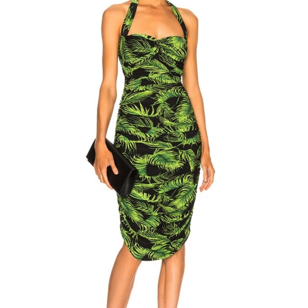 Norma Kamali Bill Dress in Palm Leaf